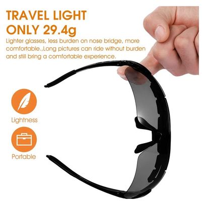 Lunettes de  vélo anti-UV avec verres teintés - noir