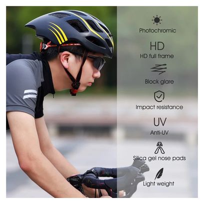 Lunettes de  vélo anti-UV avec verres teintés - noir