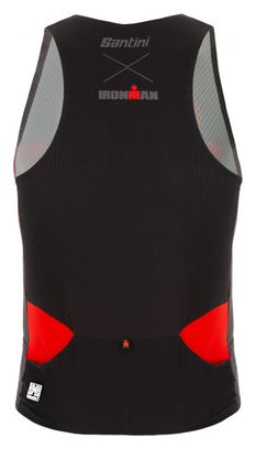 Ärmelloses Trikot Santini X Ironman Audax Aero Schwarz / Rot
