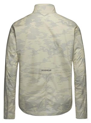 Gore Wear Concurve Electro Windbreaker Running Jacket in Beige and Gray