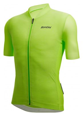 Santini Short Sleeve Jersey Colore Puro Fluo Green