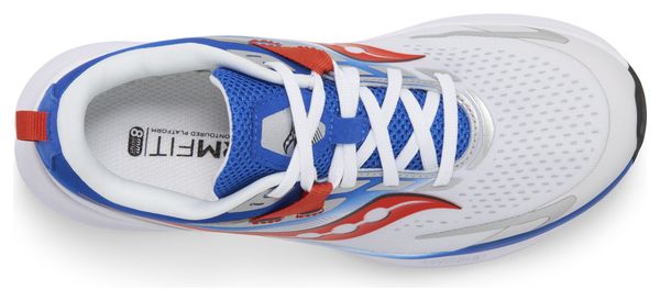 Children's Running Shoes Saucony Ride 15 White Blue Red