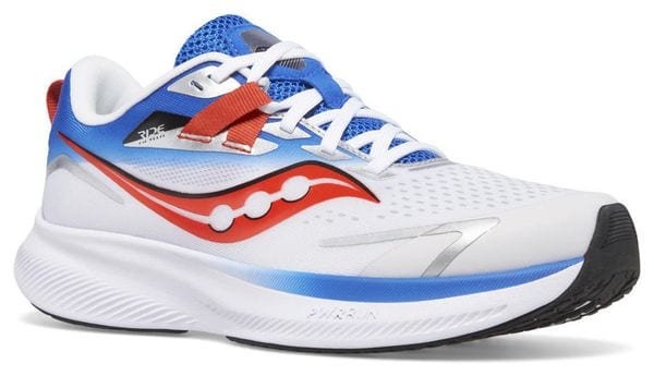 Children's Running Shoes Saucony Ride 15 White Blue Red