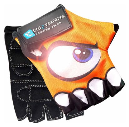 Gants Vélo Enfant | Orange | Crazy Safety | Yeux Réfléchissants