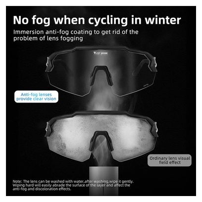 Lunettes de vélo photochromiques anti-buée UV400 - noir