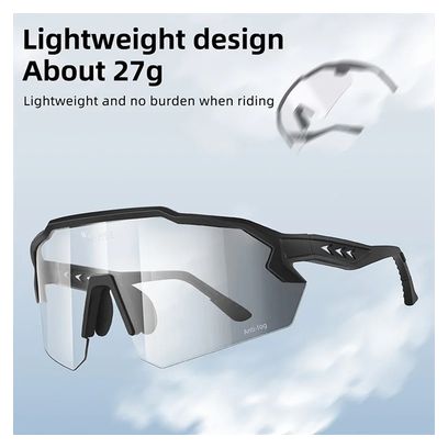 Lunettes de vélo photochromiques anti-buée UV400 - noir