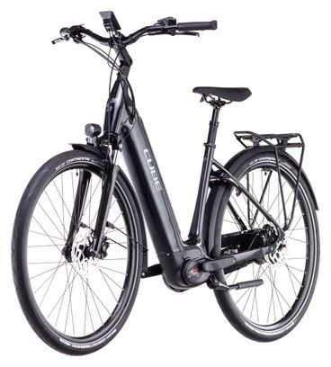 Cube Supreme Hybrid Comfort Pro 625 Easy Entry Bicicletta elettrica da città Enviolo City 625 Wh 700 mm Nero Grigio Lunare 2025