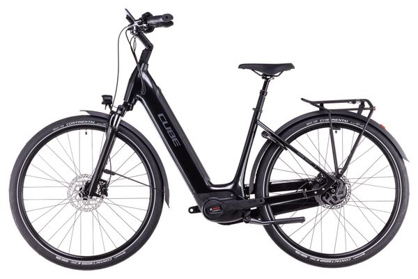Cube Supreme Hybrid Comfort Pro 625 Easy Entry Bicicletta elettrica da città Enviolo City 625 Wh 700 mm Nero Grigio Lunare 2025