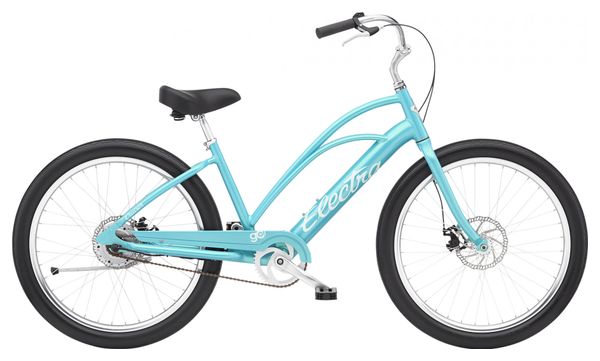 Beach Cruiser Électrique Electra Cruiser Go! Step-Thru Single Speed 250 Wh 26'' Bleu Bora-Bora 2022