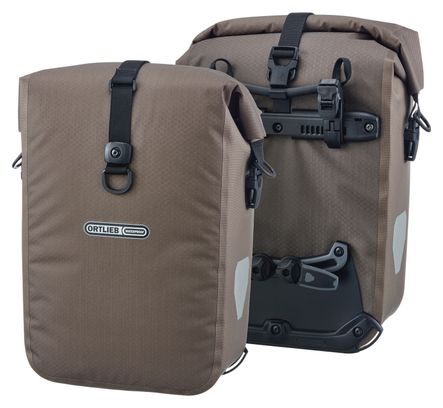 Ortlieb Gravel-Pack 29L (2x14,5L) QL2.2 Par de bolsas para bicicleta Gris arena oscuro Beige
