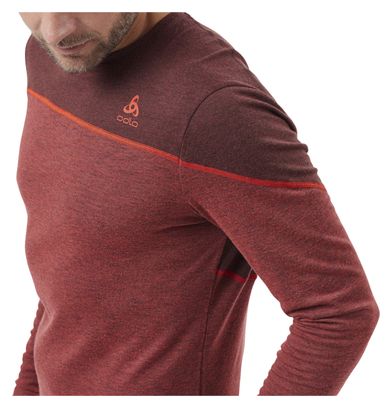 Maillot Manches Longues Baselayer Thermique Odlo Revelstoke PW 150 Mérinos Rouge