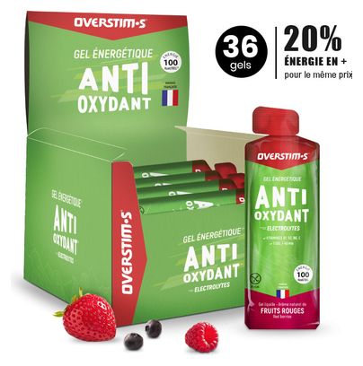 Overstims Anti Oxidant Red Fruits Energy Gel 36 x 34g pack
