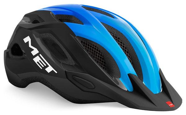 Casque Met Crossover Noir Brillant Cyan