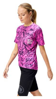 Maglia a maniche corte da donna Endura Grid Floral Limited Edition Pink