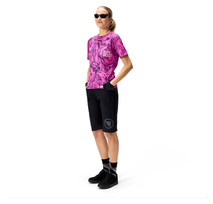 Maglia a maniche corte da donna Endura Grid Floral Limited Edition Pink