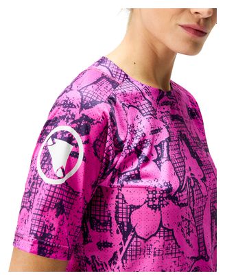 Maglia a maniche corte da donna Endura Grid Floral Limited Edition Pink