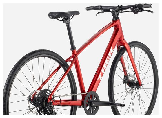 Bicicletta fitness Trek FX 2 Stepover con cambio Shimano Cues 9V, manubrio da 700 mm, rosso, 4ª generazione