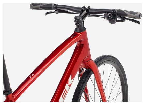 Bicicletta fitness Trek FX 2 Stepover con cambio Shimano Cues 9V, manubrio da 700 mm, rosso, 4ª generazione
