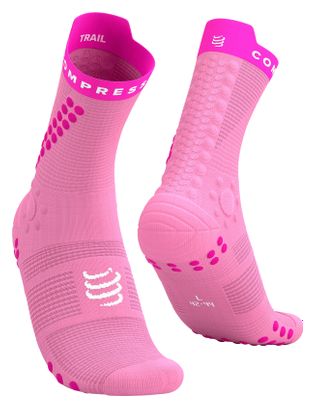 Calze Compressport Pro Racing V4.0 Trail Rosa