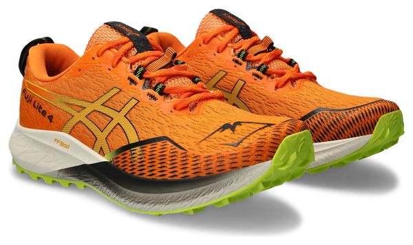 Asics Fuji Lite 4 Trailrunning-Schuhe Orange Grün Herren