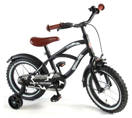 Vélo enfant Volare Black Cruiser - garçon - 14 po - noir - assemblé à 95 %