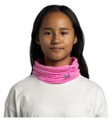 Children's Lightweight Merino Buff Neck Warmer in Fluor Fuchsia