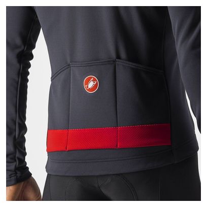 Maglia Castelli Puro 3 Fz Grigio Scuro / Rosso Reflex