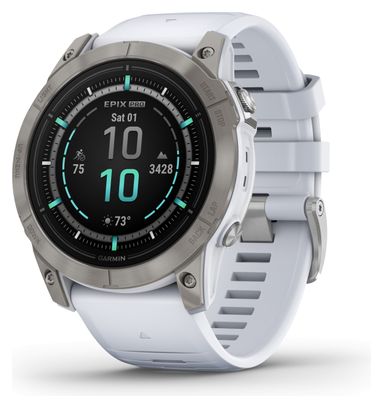 Montre de Sport Garmin Epix Pro Gen 2 Sapphire Titane 51mm Blanc Argent