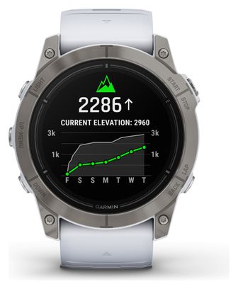 Montre de Sport Garmin Epix Pro Gen 2 Sapphire Titane 51mm Blanc Argent
