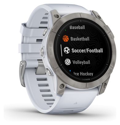 Montre de Sport Garmin Epix Pro Gen 2 Sapphire Titane 51mm Blanc Argent