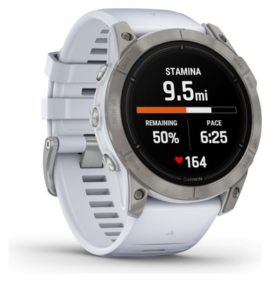 Montre de Sport Garmin Epix Pro Gen 2 Sapphire Titane 51mm Blanc Argent