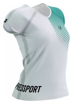 Compressport Training SS Tshirt W White/Blue Swimbikerun 2023