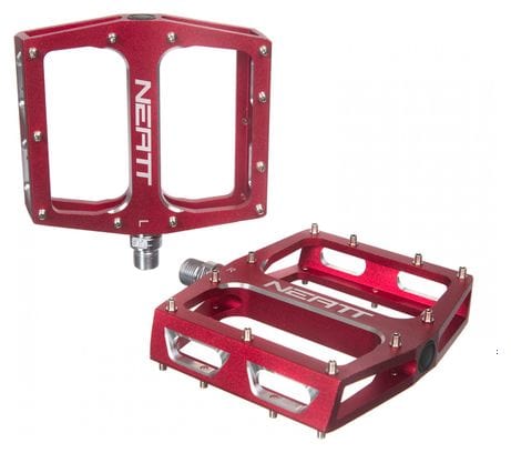 Refurbished Product - Pair of Neatt Attack V2 XL Flat Pedals 11 Spikes Red