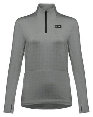 Langarm Trikot Women Gore Wear Everyday Thermo 1/4-Zip Grau