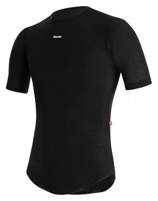 Santini Dry Kurzarm-Unterhemd Schwarz