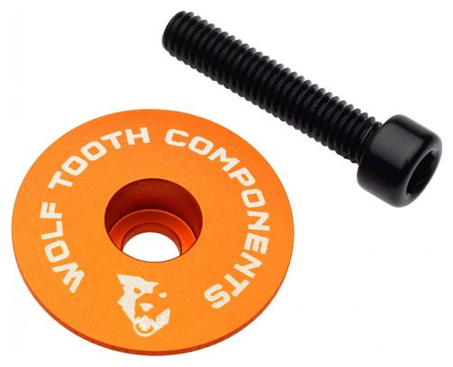 Wolf Tooth Ultralight Stem Cap and Bolt Orange