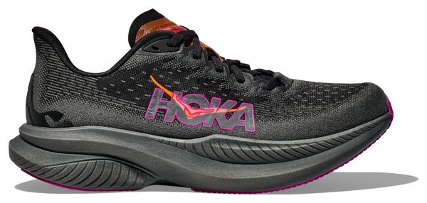 Hoka Mach 6 Running Shoes Black/Pink/Orange Women