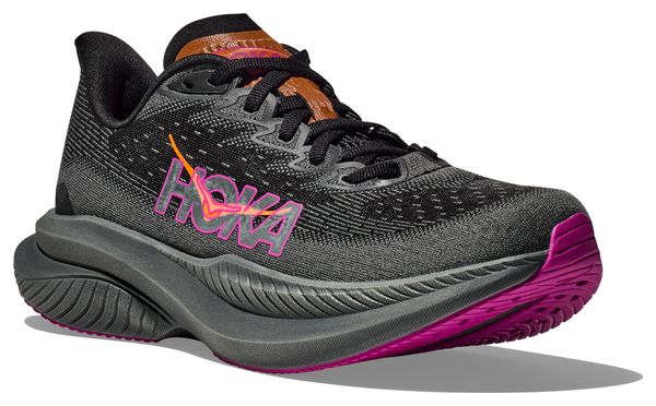 Hoka Mach 6 Running Shoes Black/Pink/Orange Women