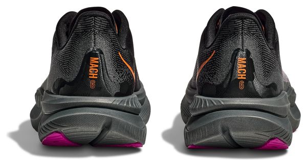 Hoka Mach 6 Running Shoes Black/Pink/Orange Women