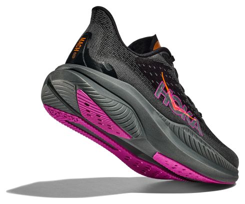 Hoka Mach 6 Hardloopschoenen Zwart/Roze/Oranje Dames