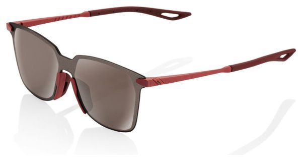 100% Legere Square Red / Silver Mirror Sunglasses