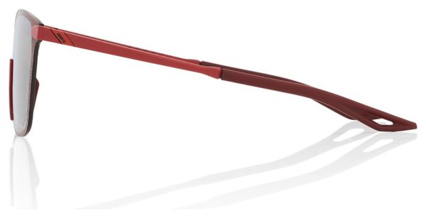 100% Legere Square Red / Silver Mirror Sunglasses