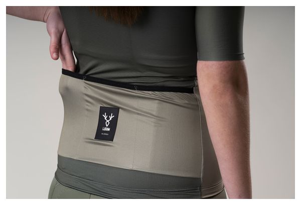 LeBram Glières Women's Jersey met korte mouwen Khaki Green