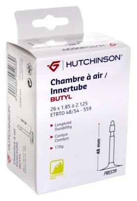 Cámara de aire HUTCHINSON Butilo 26x1,85-2,125'' Presta 48 mm