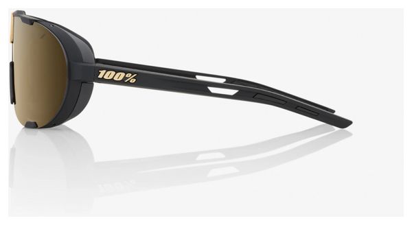 Lunettes de Soleil 100% Westcraft Soft Tact Noir - Verres Miroir Or