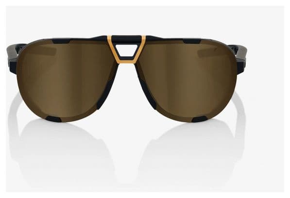 100% Westcraft Soft Tact zwarte zonnebril - gouden gespiegelde lenzen