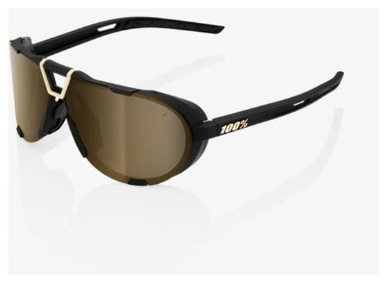 100% Westcraft Soft Tact Black Sunglasses - Gold Mirrored Lenses