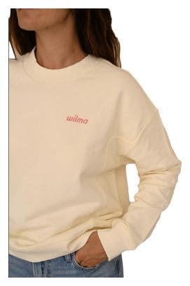 Women's Long Sleeve Sweat Rosie Print Beige/Rose