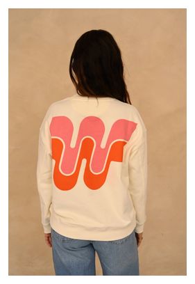 Dames Rosie Print Beige/Rose Sweatshirt met lange mouwen