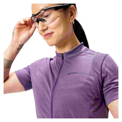Maillot Manches Courtes Femme Endura Loop Full Zip Violet